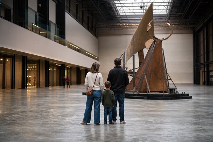 Family enjoying a gallery